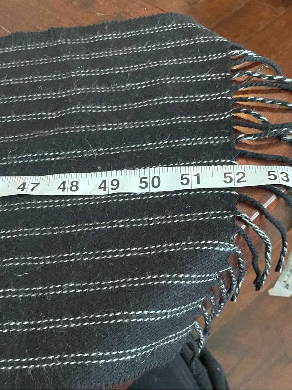 Geoffrey Beene Black and White Striped Scarf